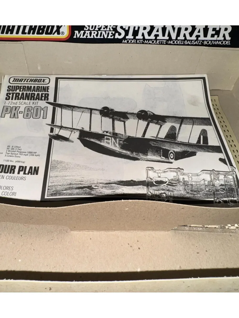 Matchbox Super-Marine Stranraer British Biplane Seaplane - Opened Box 1/72